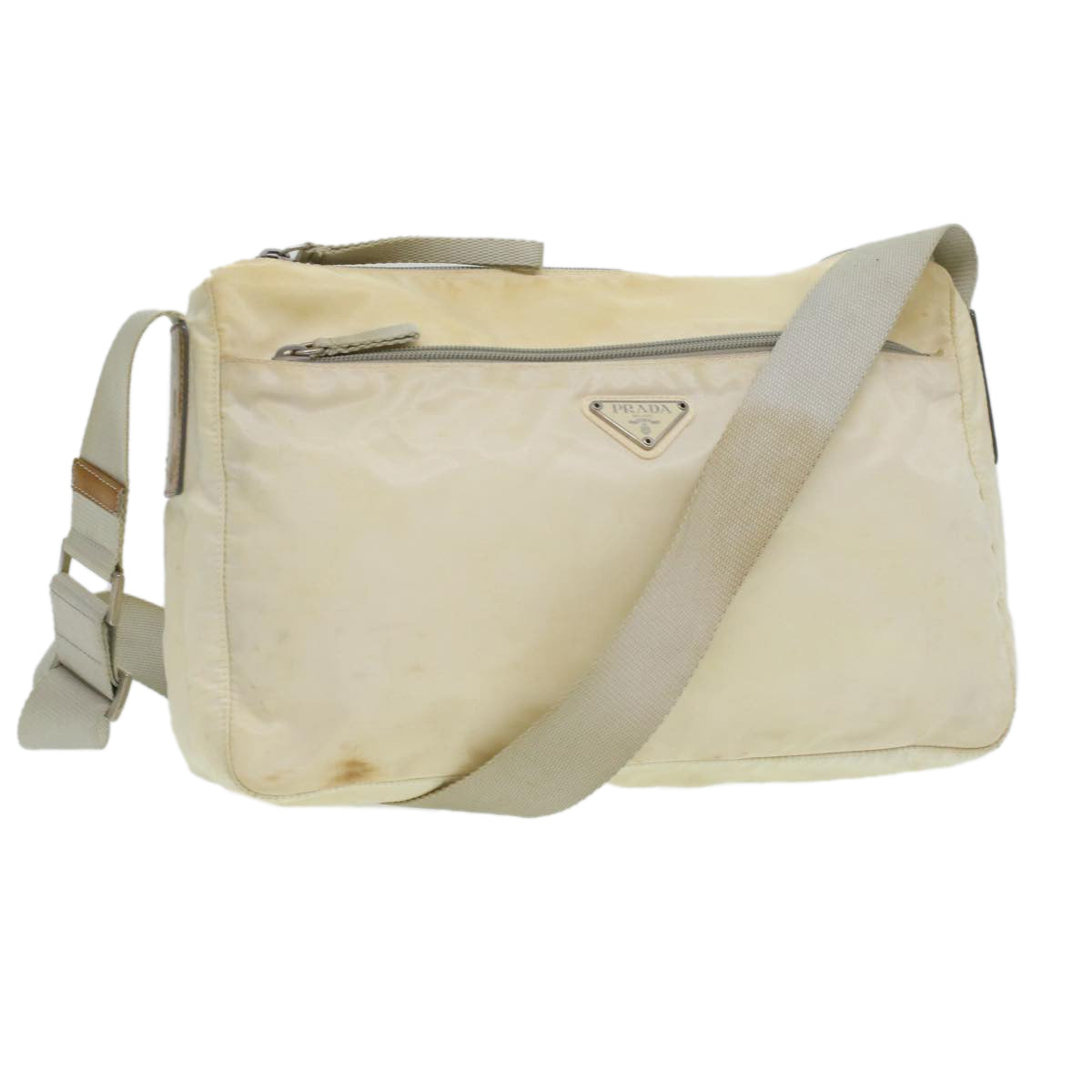 PRADA Shoulder Bag Nylon Cream  34363