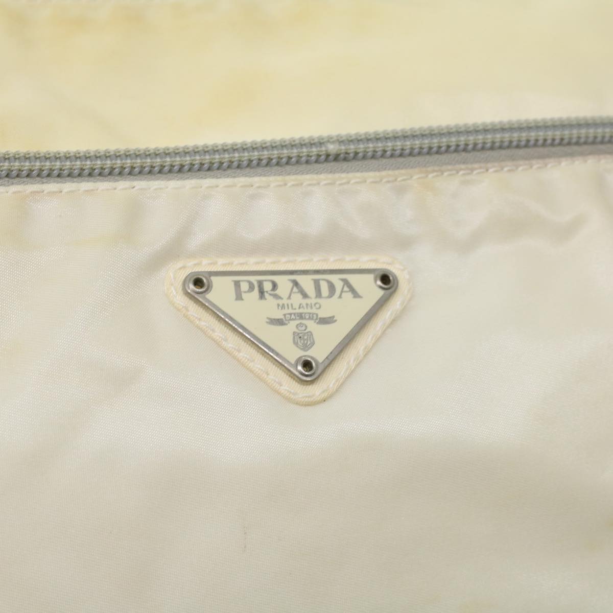 PRADA Shoulder Bag Nylon Cream  34363