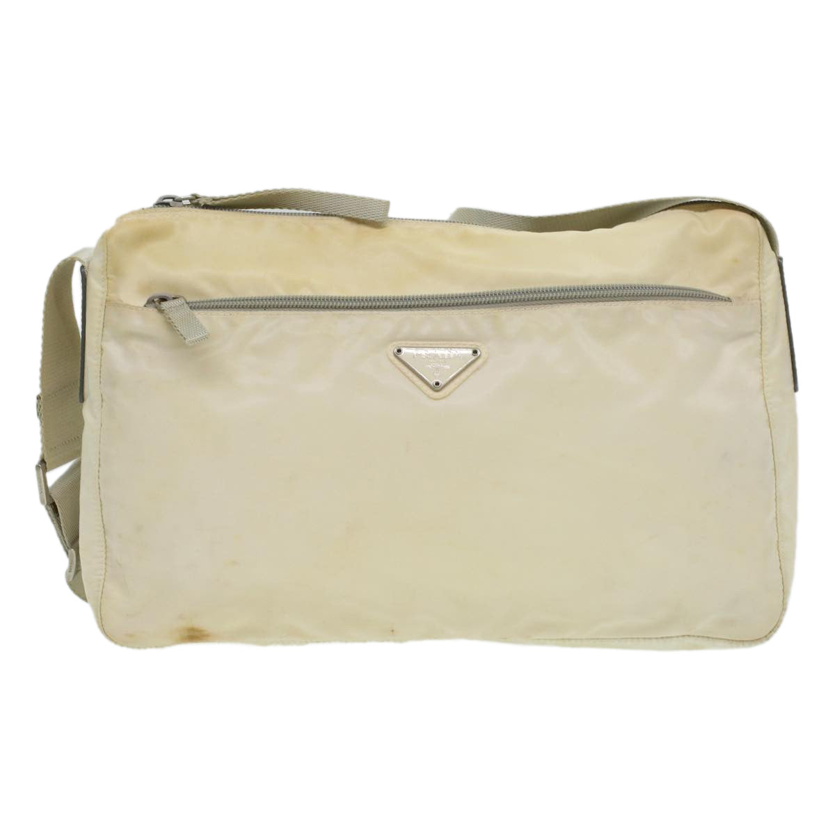 PRADA Shoulder Bag Nylon Cream  34363