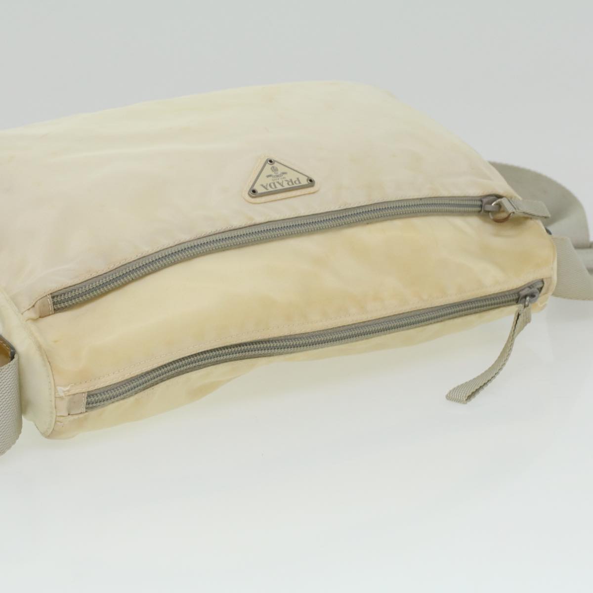 PRADA Shoulder Bag Nylon Cream  34363