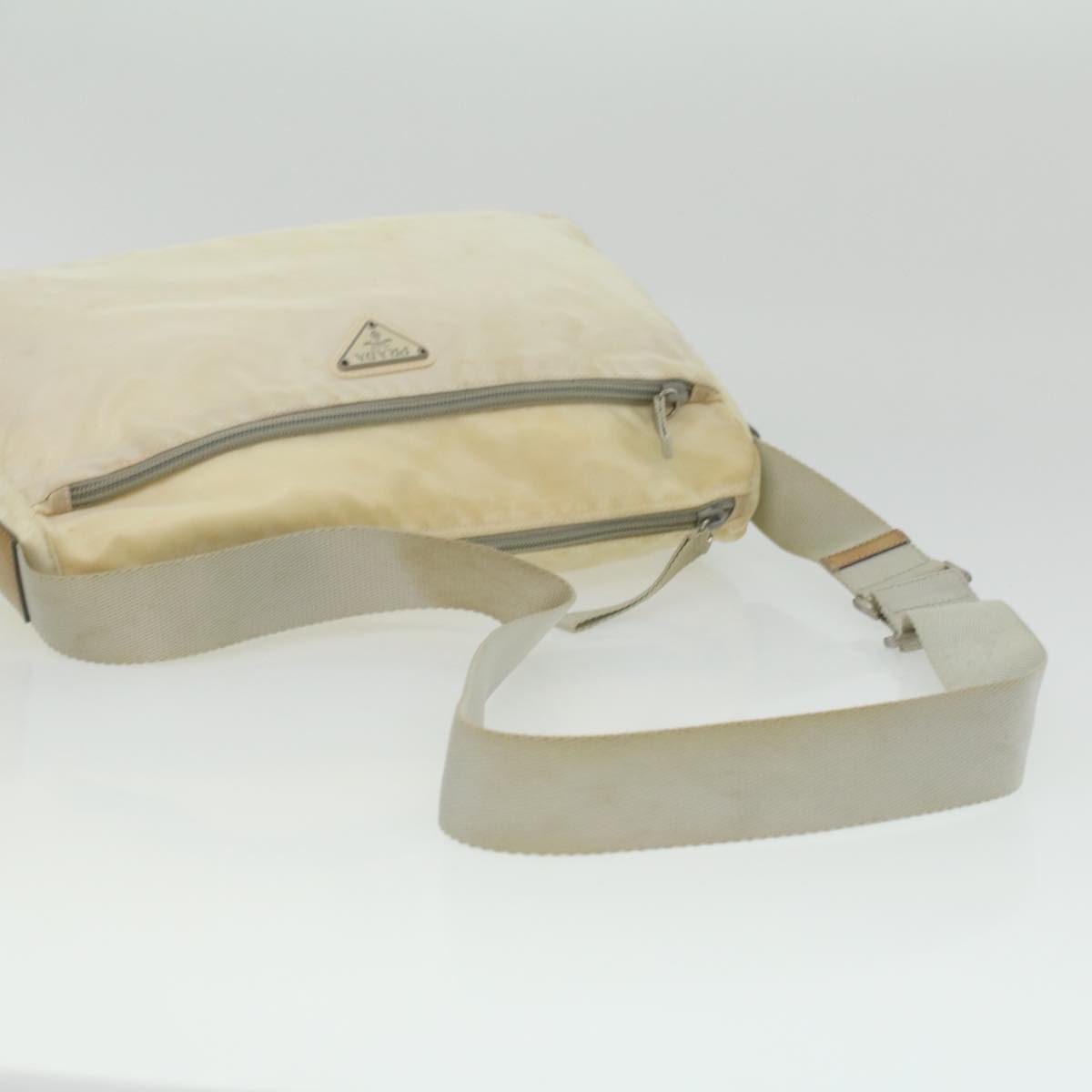 PRADA Shoulder Bag Nylon Cream  34363