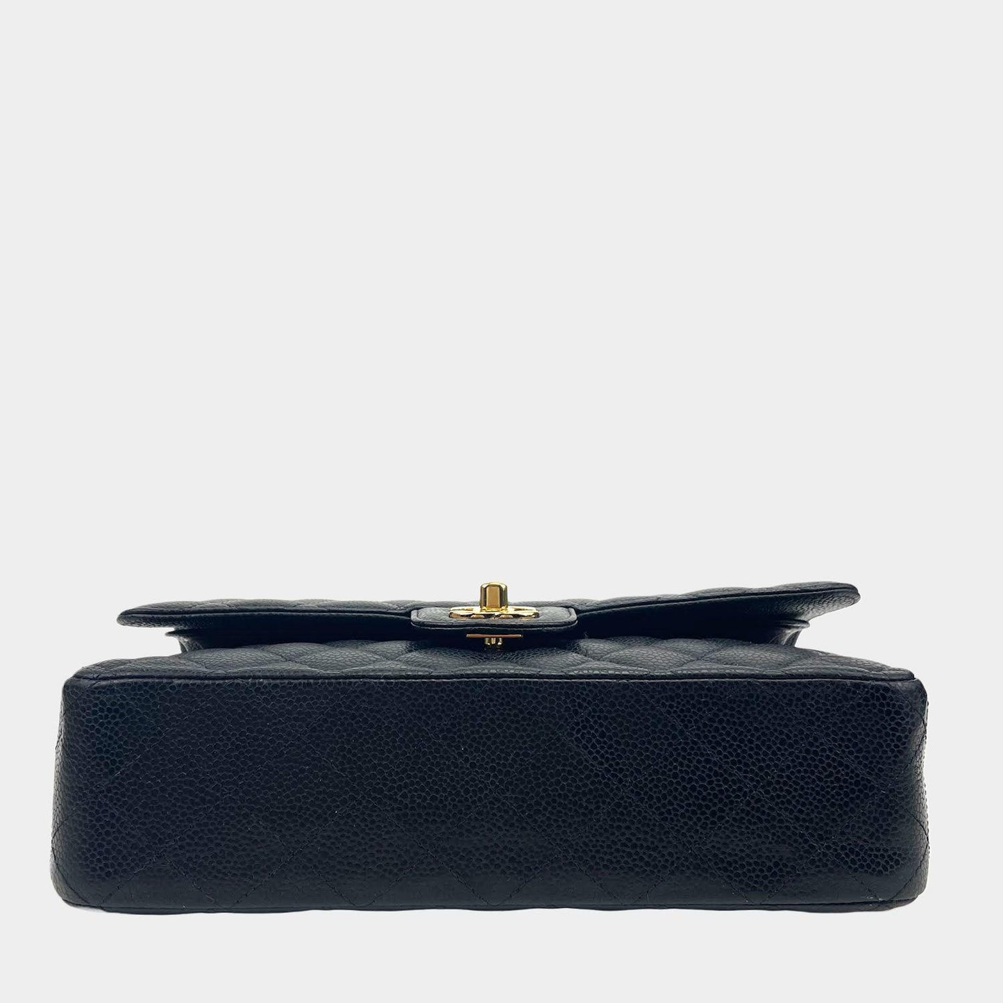 CHANEL Medium Double Flap Caviar Black w/Gold