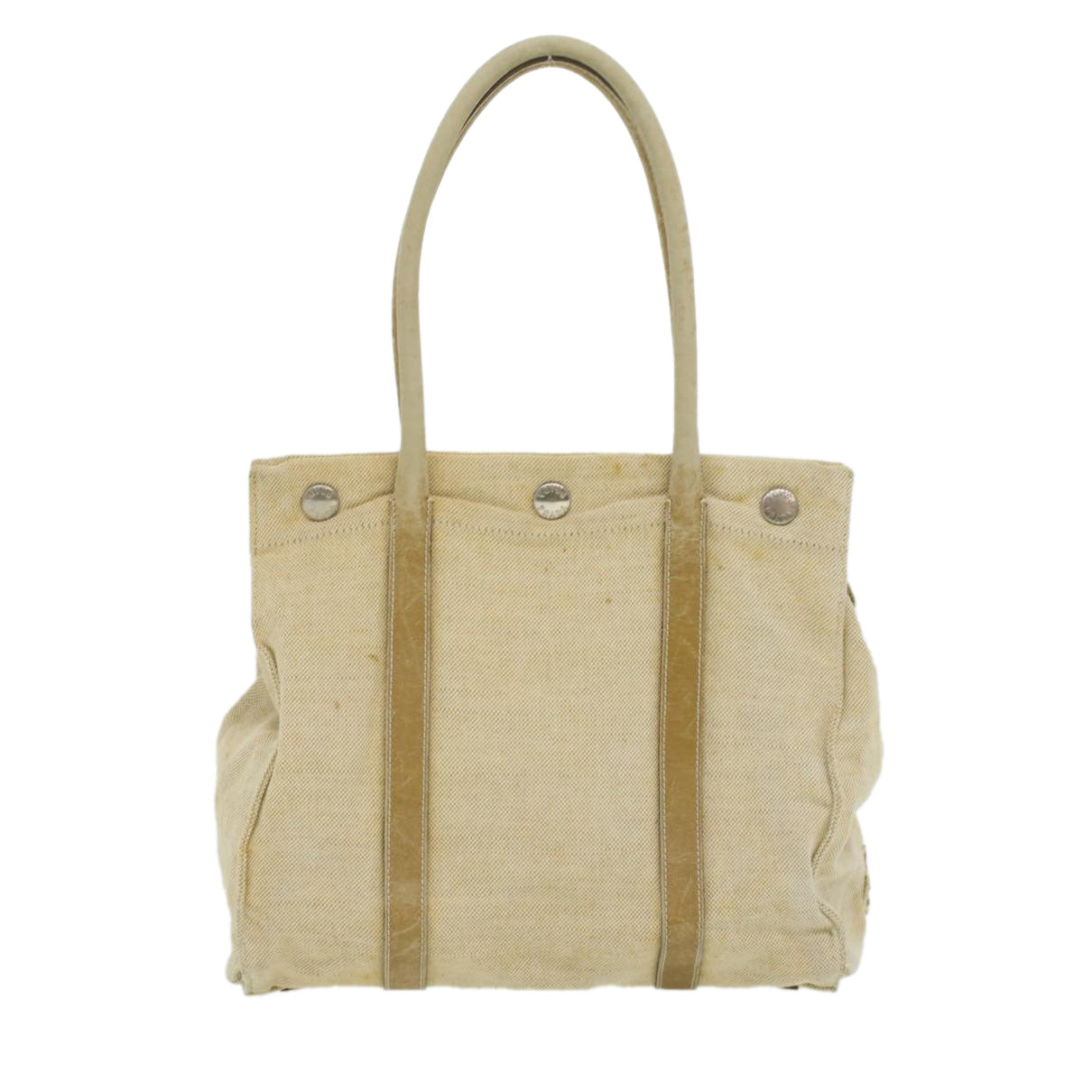 PRADA Shoulder Bag Canvas Beige  34395