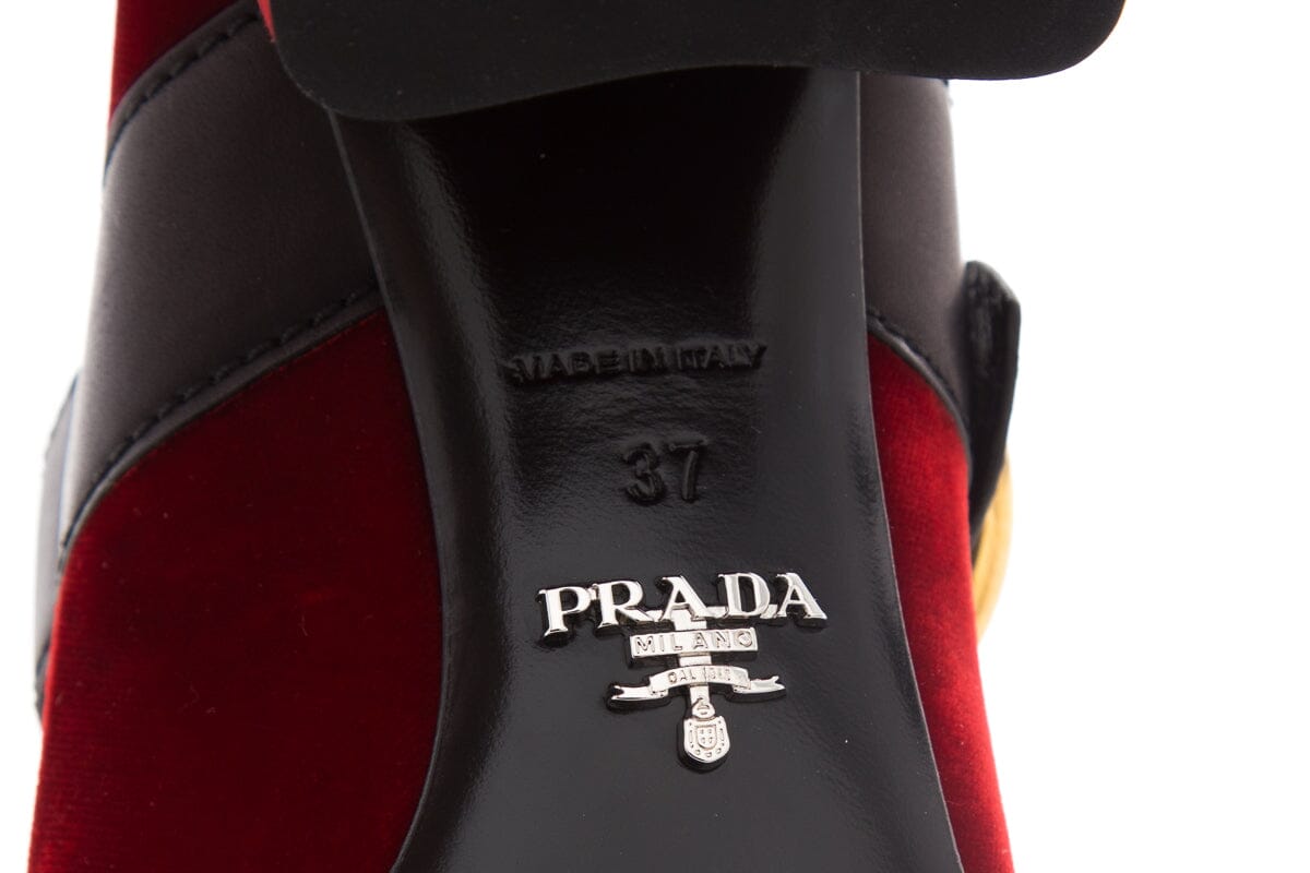 Prada Red Velvet Mary Jane SZ 37