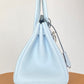 HM Birkin Nata Swift Light Blue For Women Silver Toned Hardware 10in/25cm
