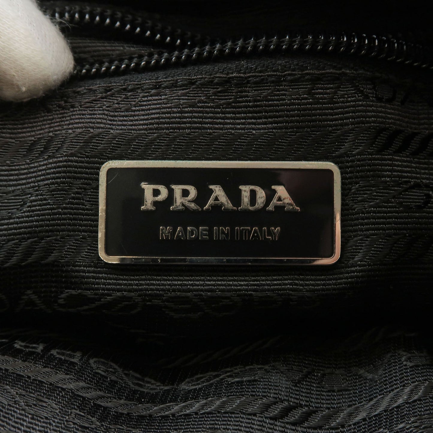 Prada Nylon Leather Shoulder Bag Purse NERO Black VA0340