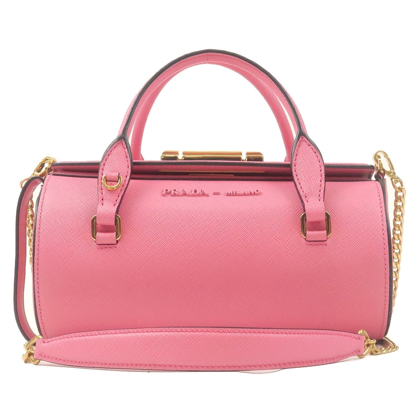 Prada Sybille Leather 2Way Chain Shoulder Bag Pink 1BA216