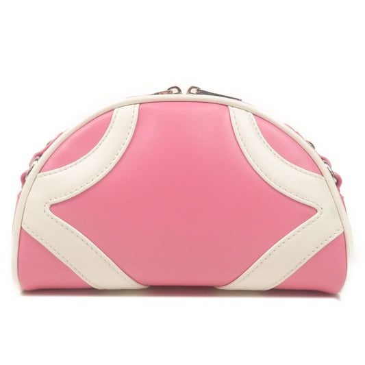 Prada Leather Shoulder Bag BEGONIA BIAN Pink White 1BH140