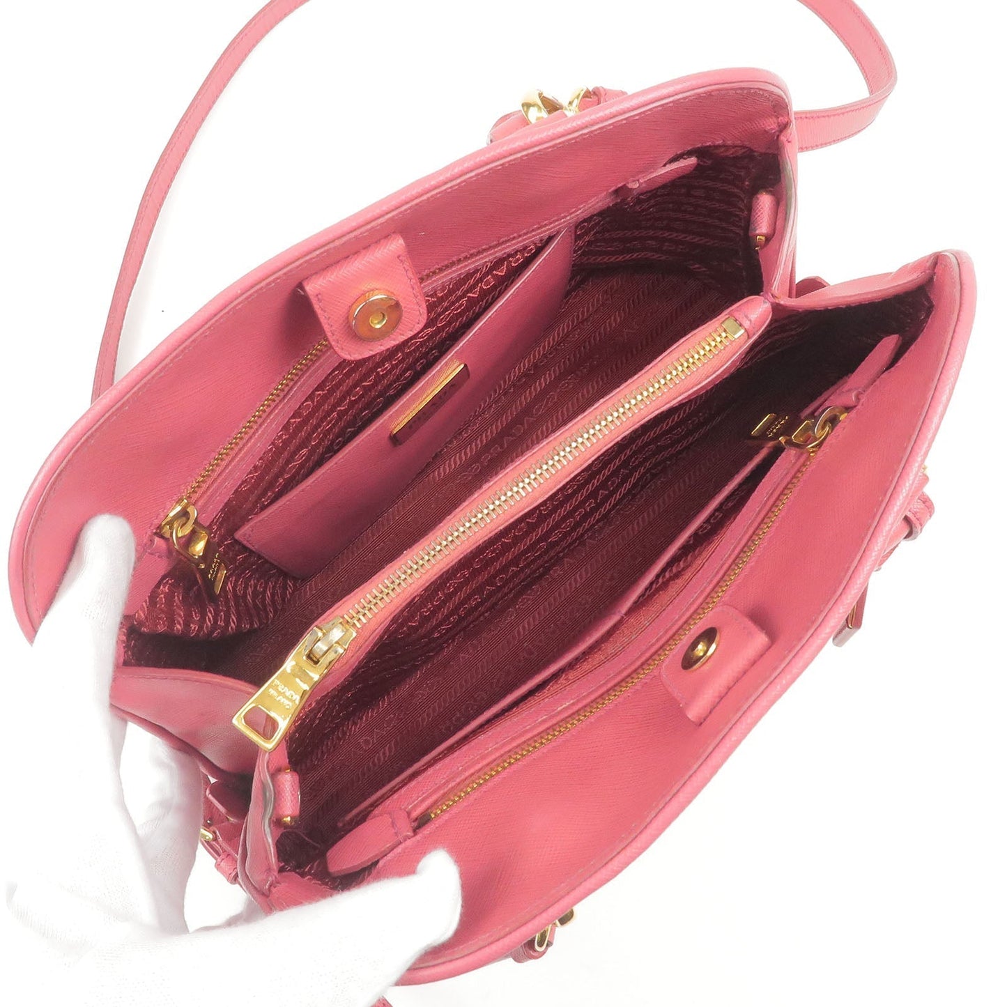 Prada Leather 2Way Hand Bag Shoulder Bag Pink