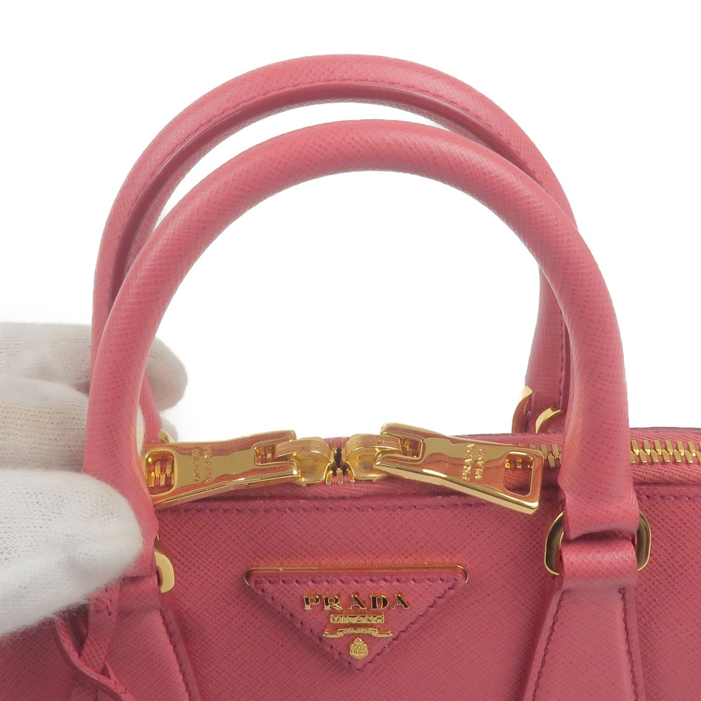 Prada Leather 2Way Hand Bag Shoulder Bag Pink BL0838