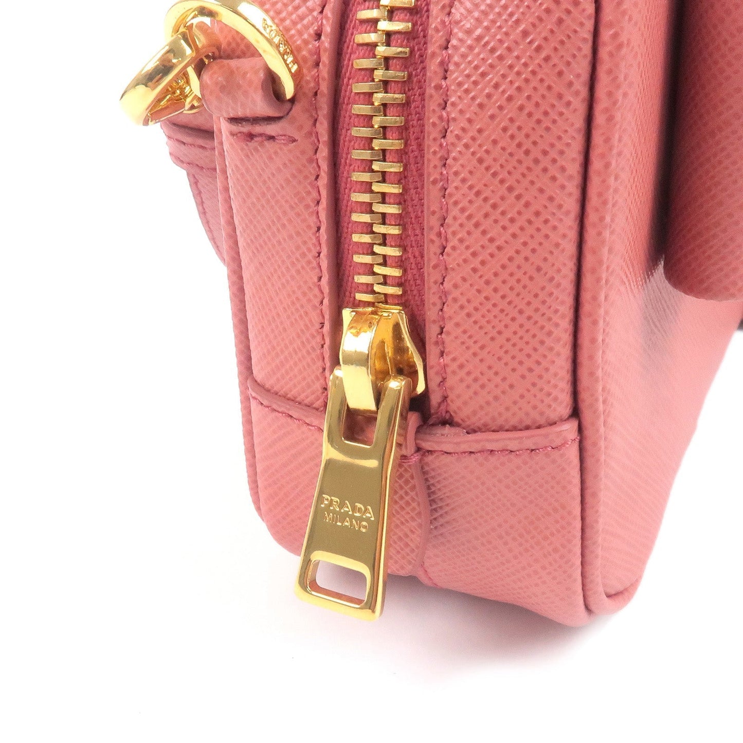 Prada Ribbon Leather Shoulder Bag Purse TAMARIS Pink 1NF674