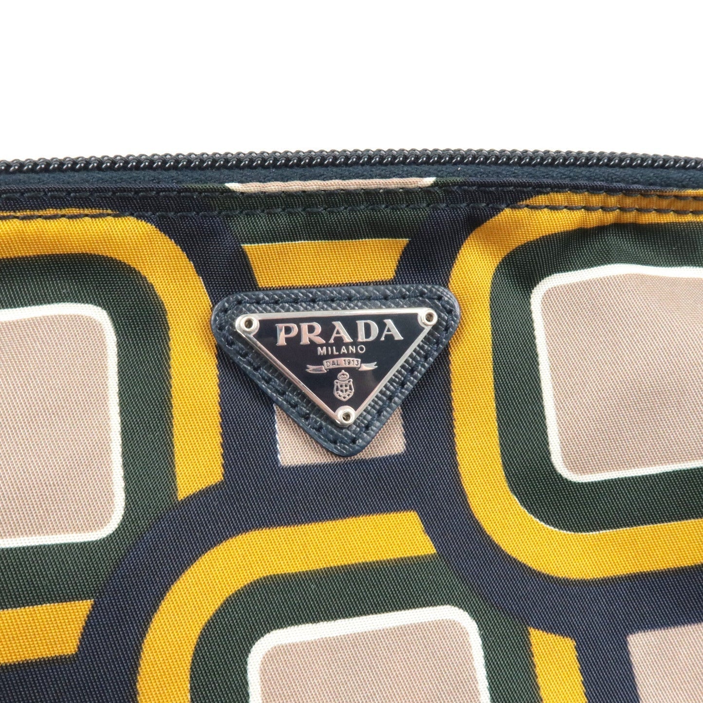 Prada Logo Nylon Pouch Clutch Bag Multi Color 1N0693