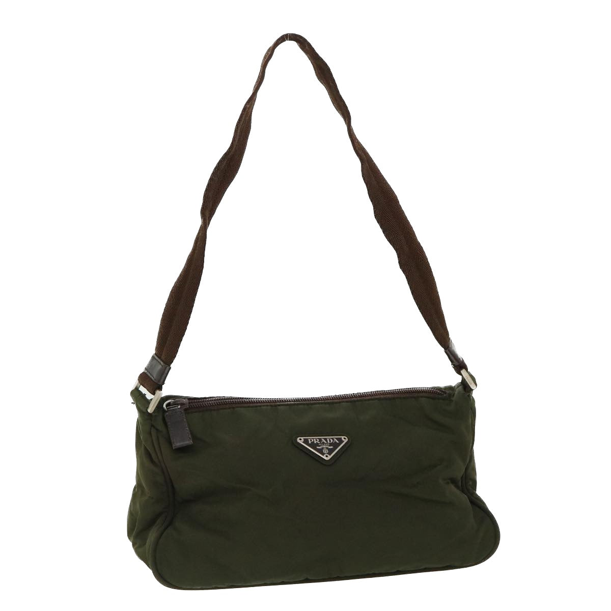 PRADA Accessory Pouch Nylon Green  35556