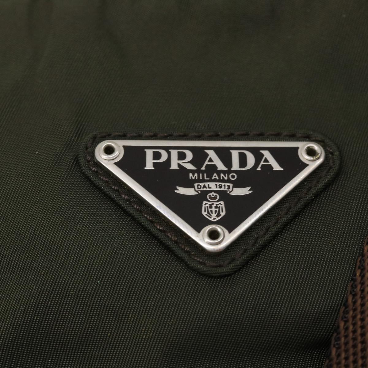 PRADA Accessory Pouch Nylon Green  35556