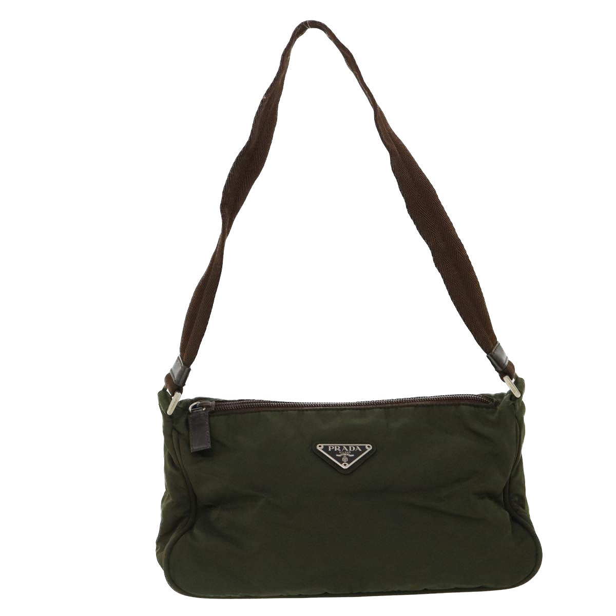 PRADA Accessory Pouch Nylon Green  35556