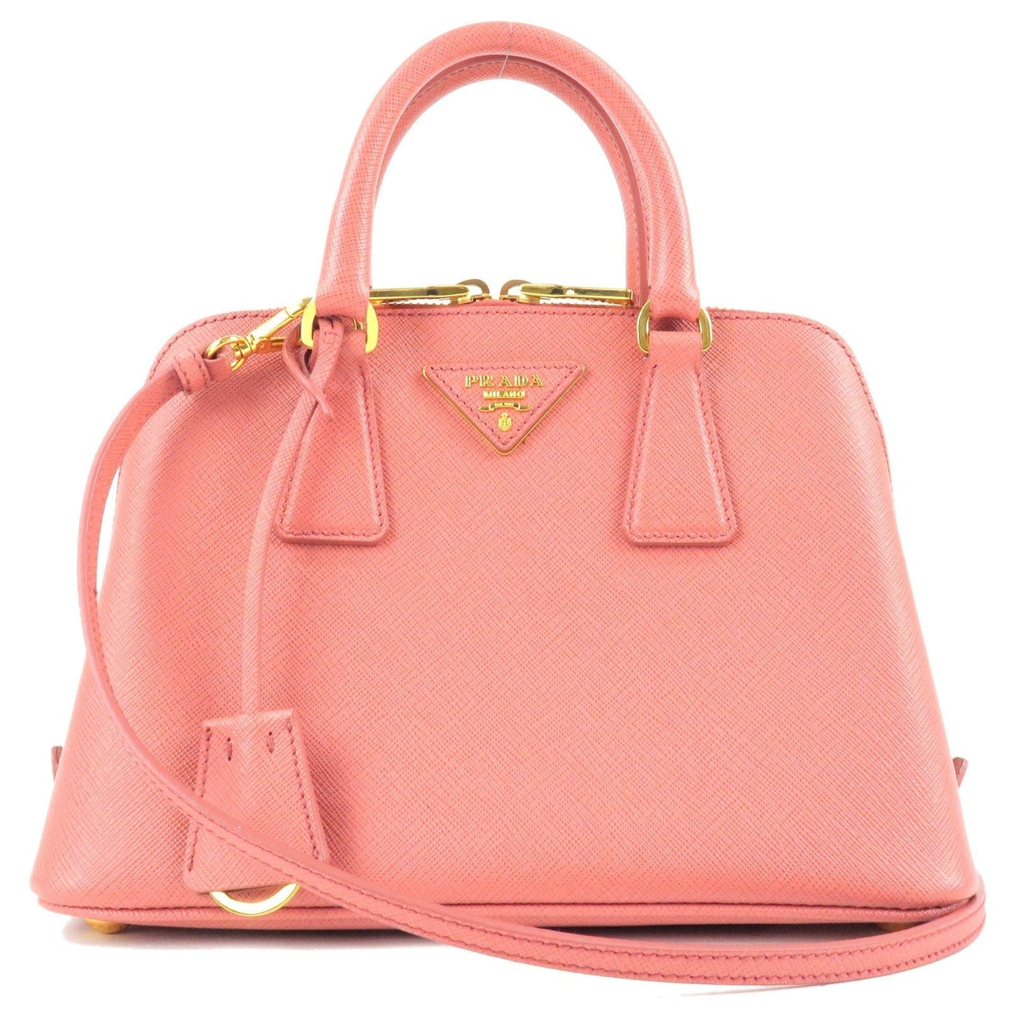 Prada Leather Promenade 2 Way Shoulder Bag Pink BL0838