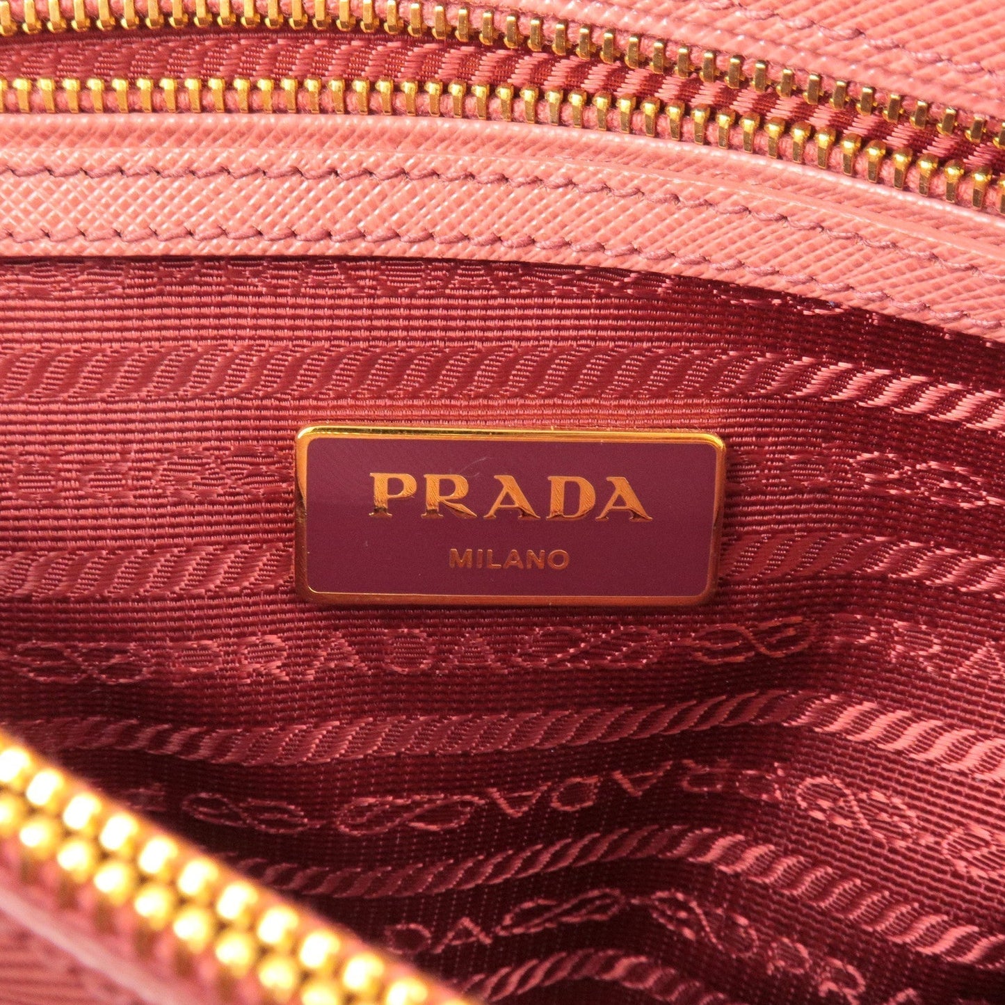 Prada Leather Promenade 2 Way Shoulder Bag Pink BL0838