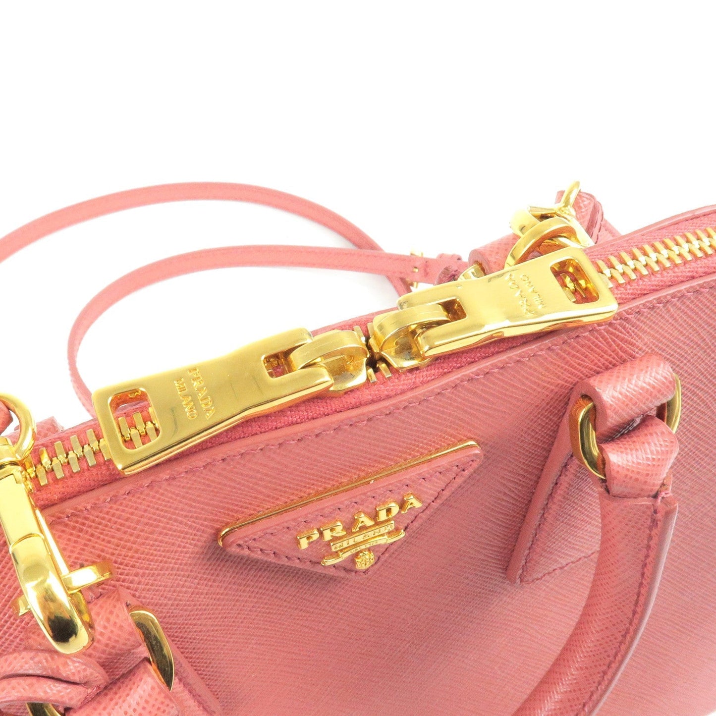 Prada Leather Promenade 2 Way Shoulder Bag Pink BL0838