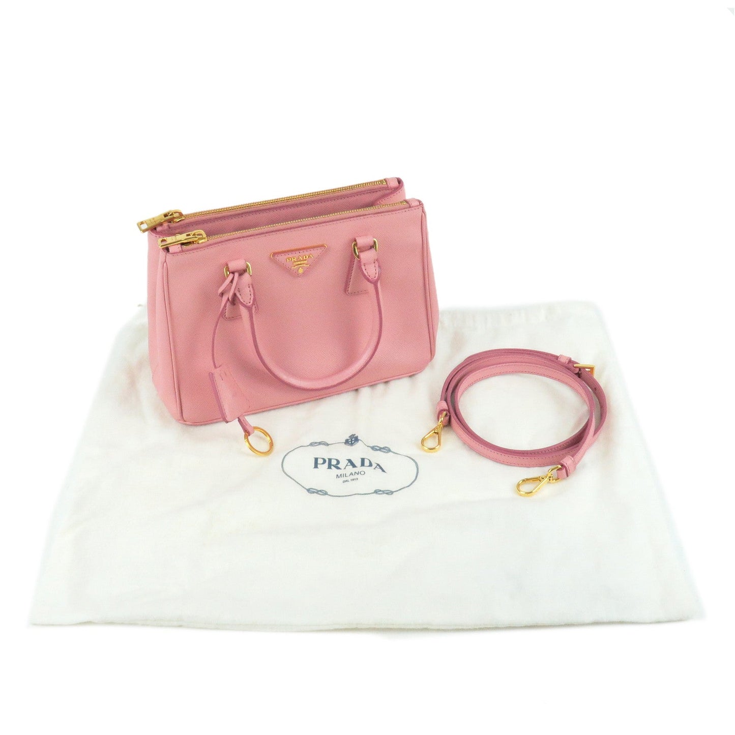 Prada Leather 2Way Hand Bag Shoulder Bag Pink