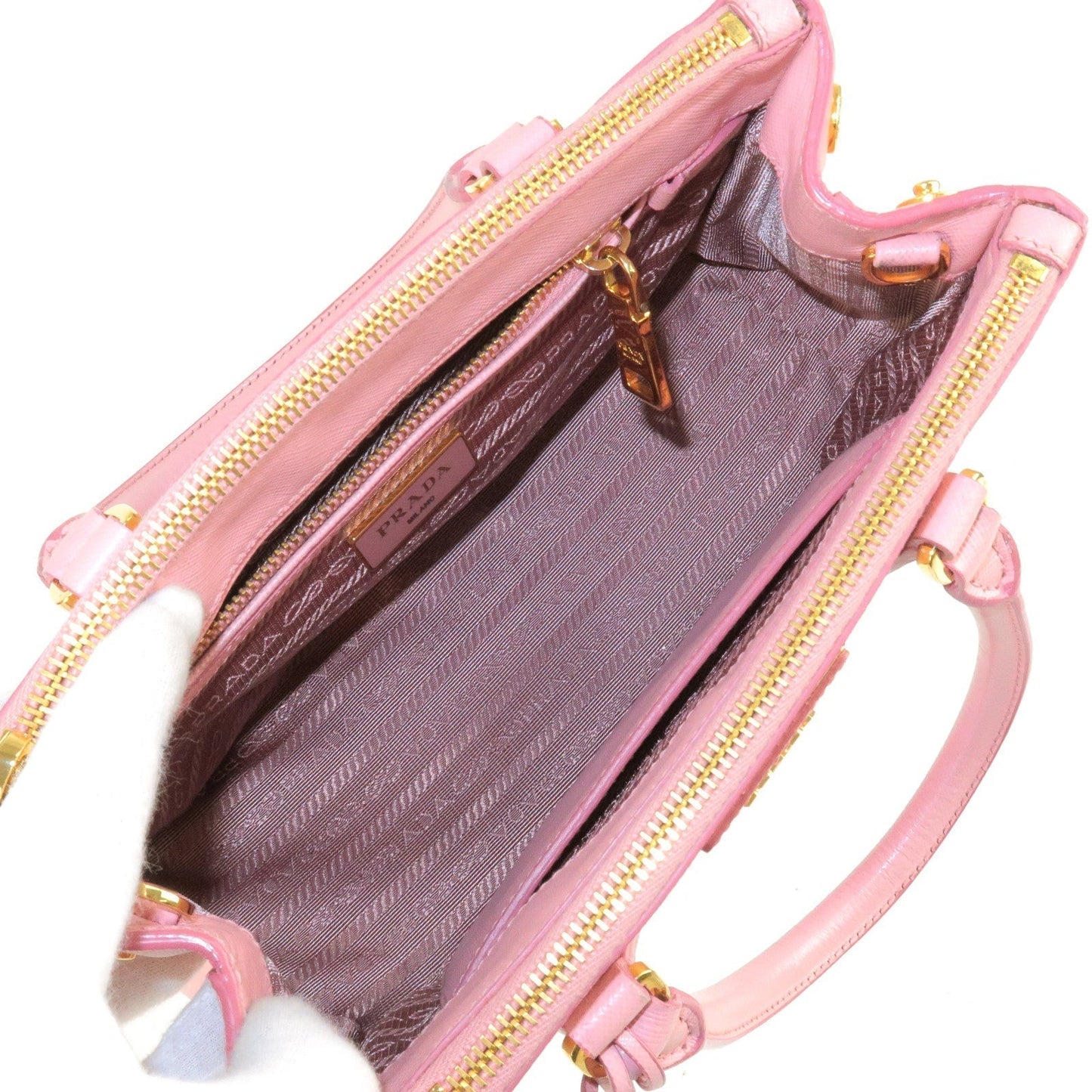 Prada Leather 2Way Hand Bag Shoulder Bag Pink