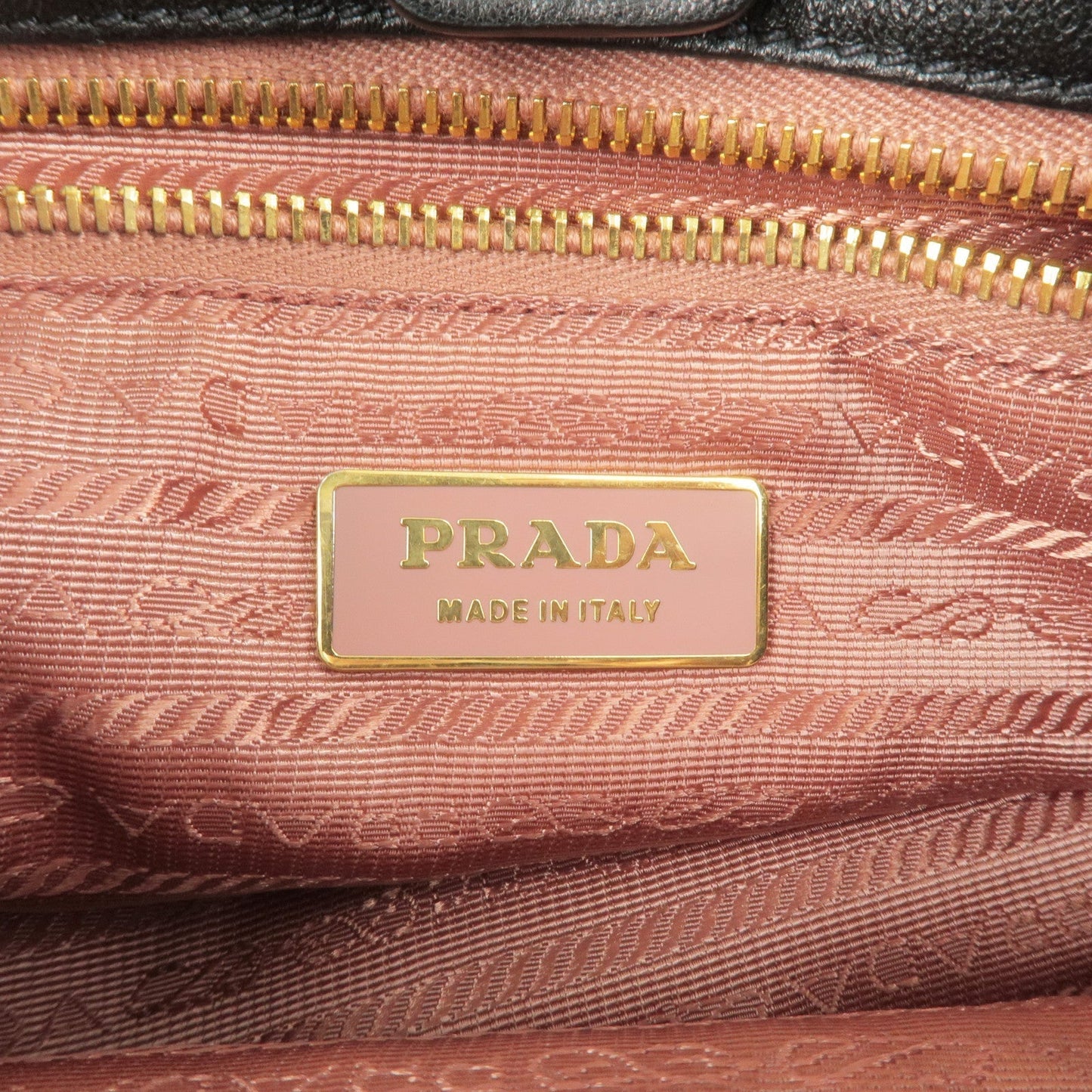 Prada Logo Nylon Leather Ribbon 2Way Bag NERO Black BN1604