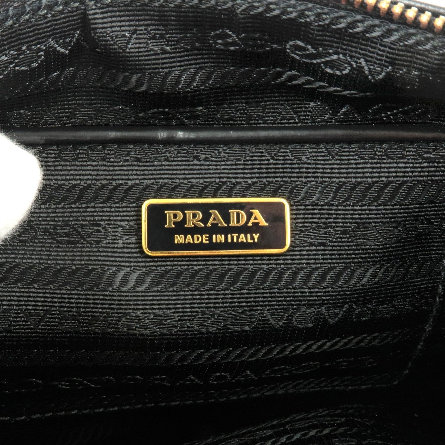 Prada Logo Nylon Leather Shoulder Bag NERO Black BN1834