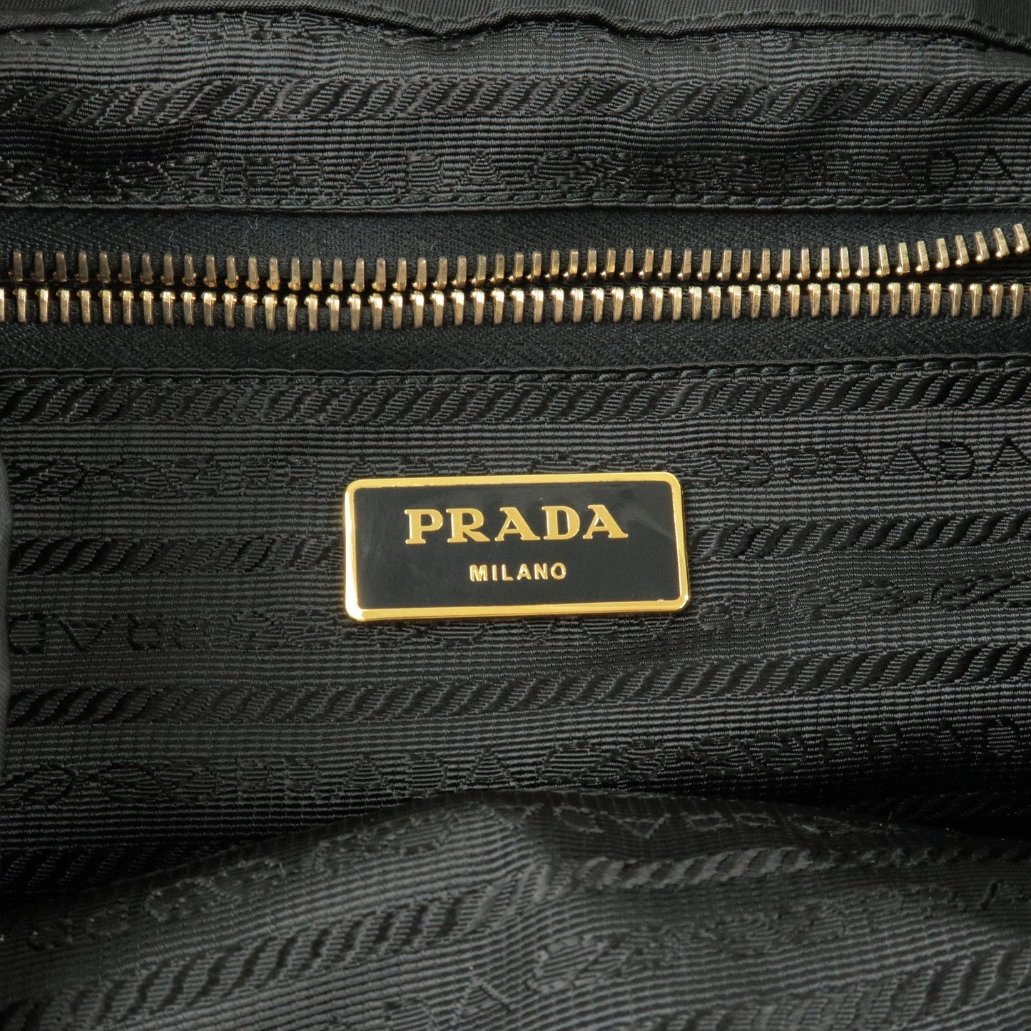 Prada Logo Nylon Leather Ruck Sack Back Pack Bag Black BZ0030