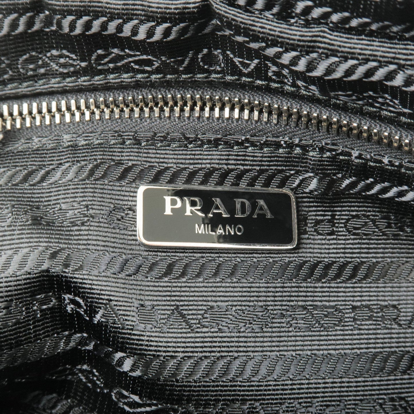 Prada Logo Nylon Leather 2Way Bag Hand Bag NERO Black 1BH910