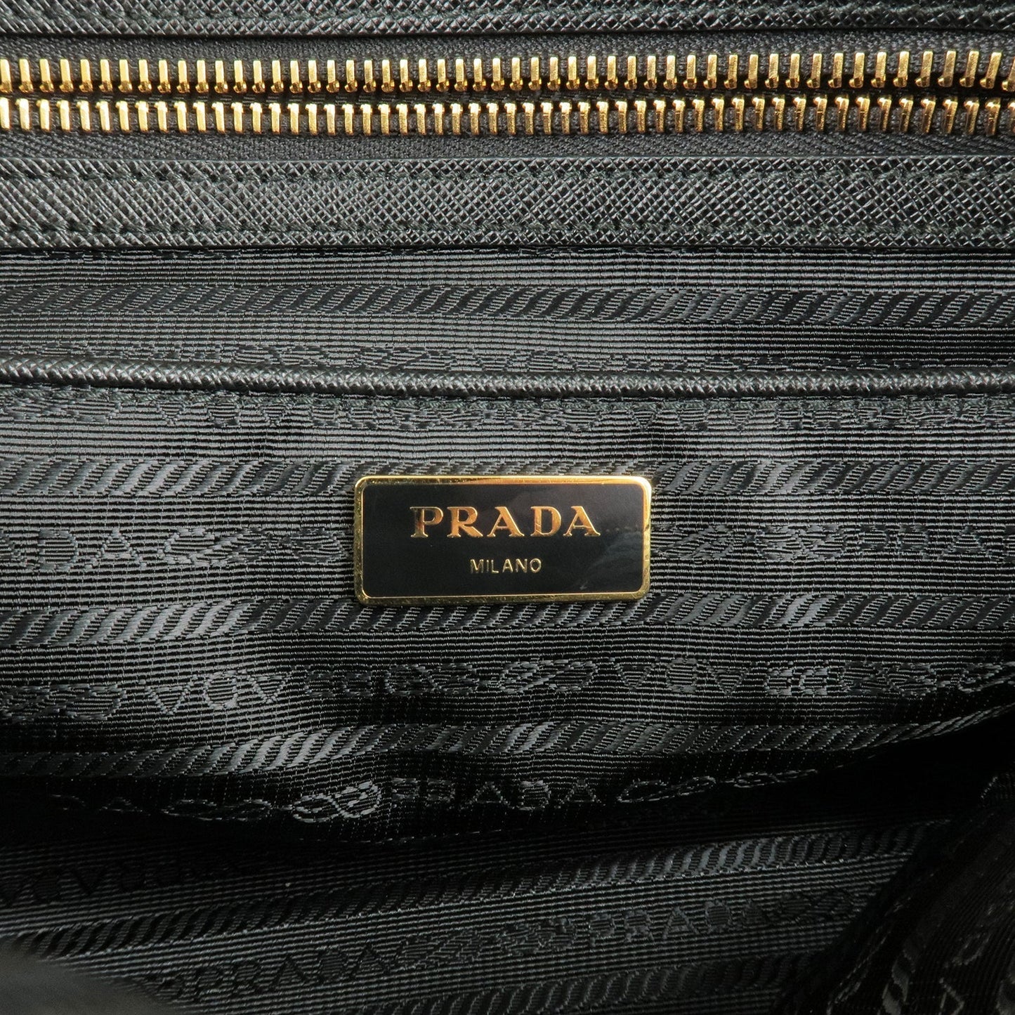 Prada Logo Nylon Leather 2Way Bag Shoudler Bag Black NERO 1BB013