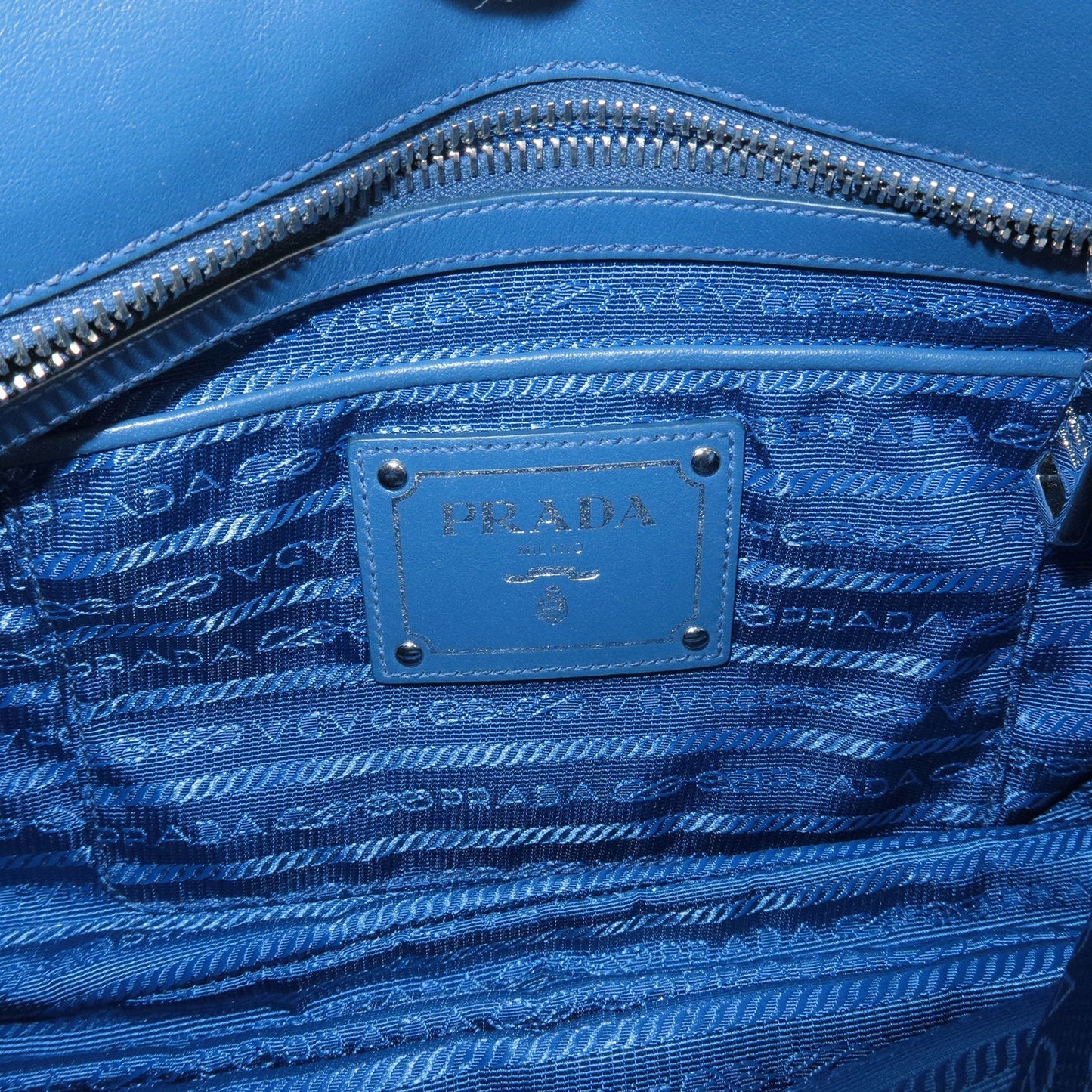 Prada Logo Nylon Leather Shoulder Bag ROYAL Blue BR4894