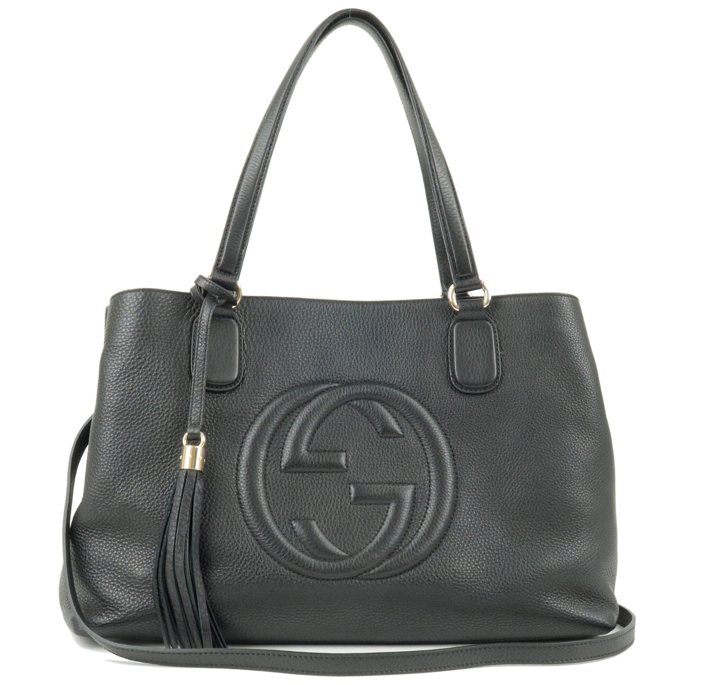 GUCCI SOHO Leather 2 Way Shoulder Bag Tote Bag Black 308363