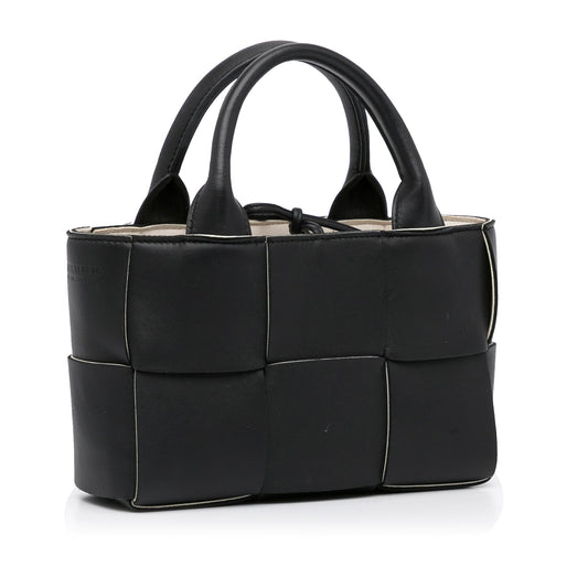 Black Bottega Veneta Mini Arco Tote Satchel