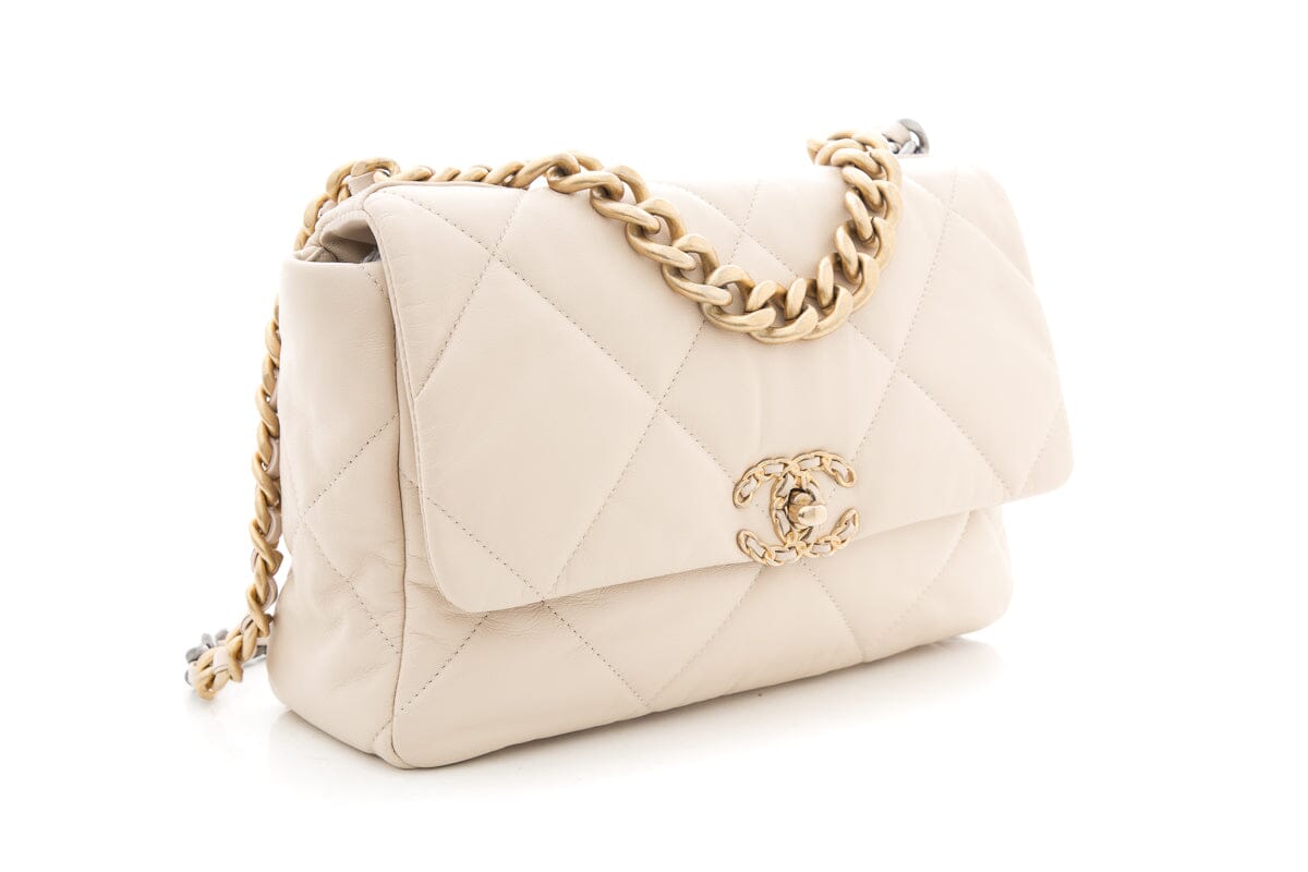 Chanel 19 Large Light Beige Handbag