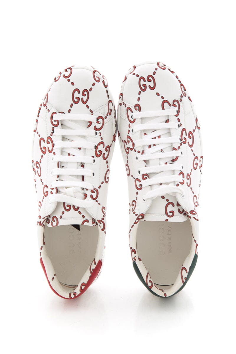 Gucci Ace GG White & Red Sneakers SZ 7.5