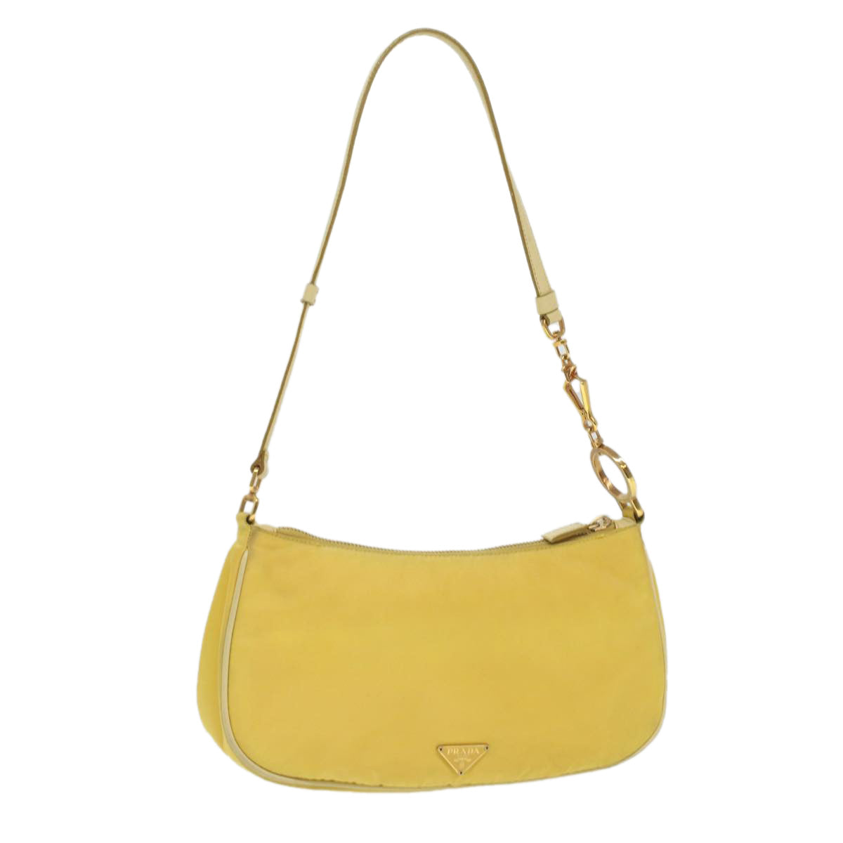 PRADA Accessory Pouch Nylon Yellow  36220