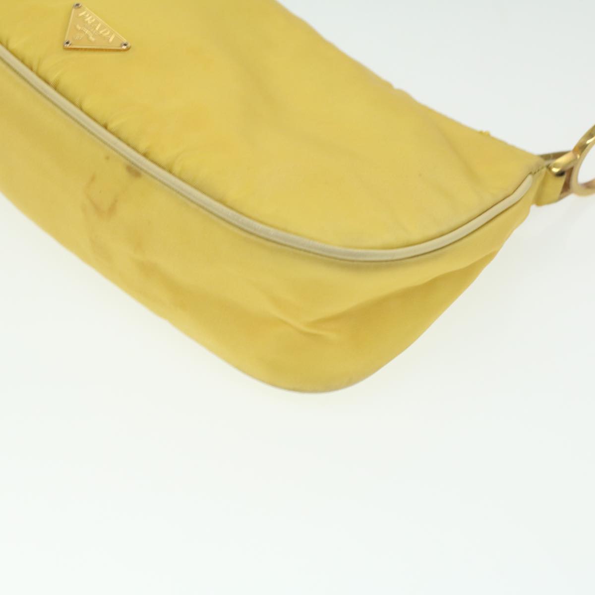 PRADA Accessory Pouch Nylon Yellow  36220