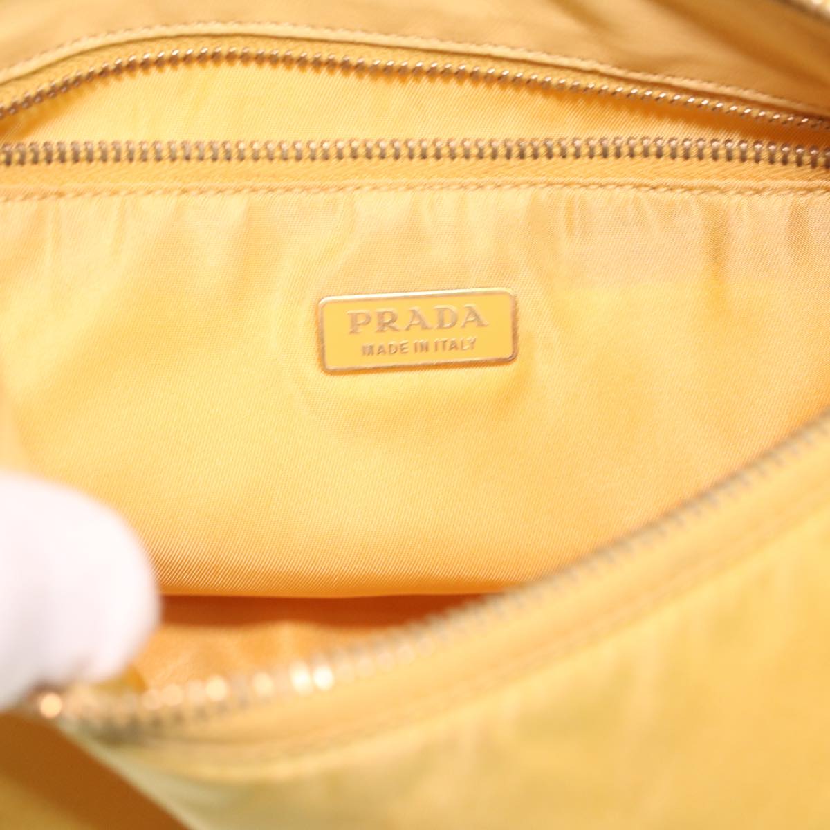 PRADA Accessory Pouch Nylon Yellow  36220