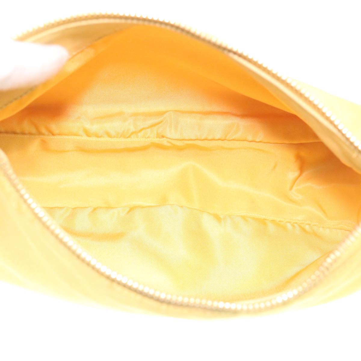 PRADA Accessory Pouch Nylon Yellow  36220