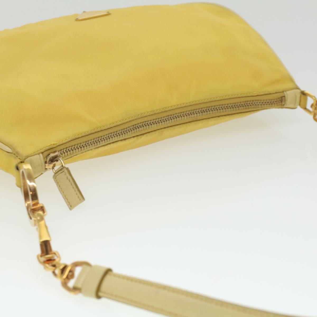 PRADA Accessory Pouch Nylon Yellow  36220