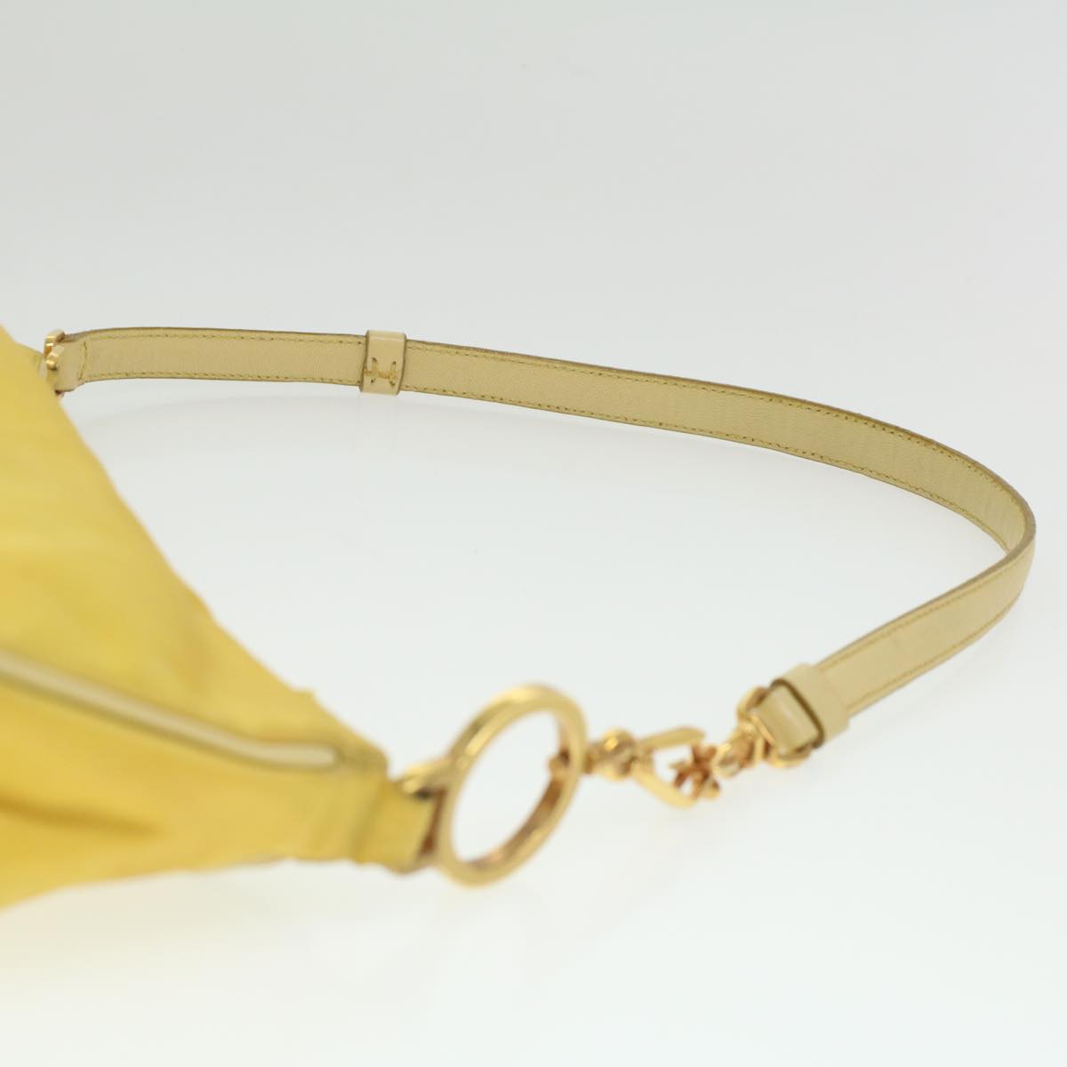 PRADA Accessory Pouch Nylon Yellow  36220