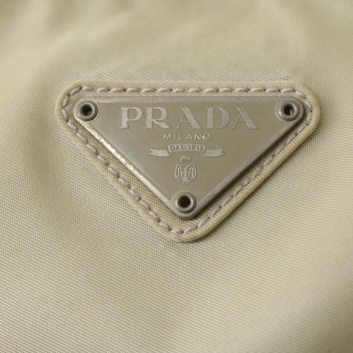 PRADA Hand Bag Nylon Beige  36234