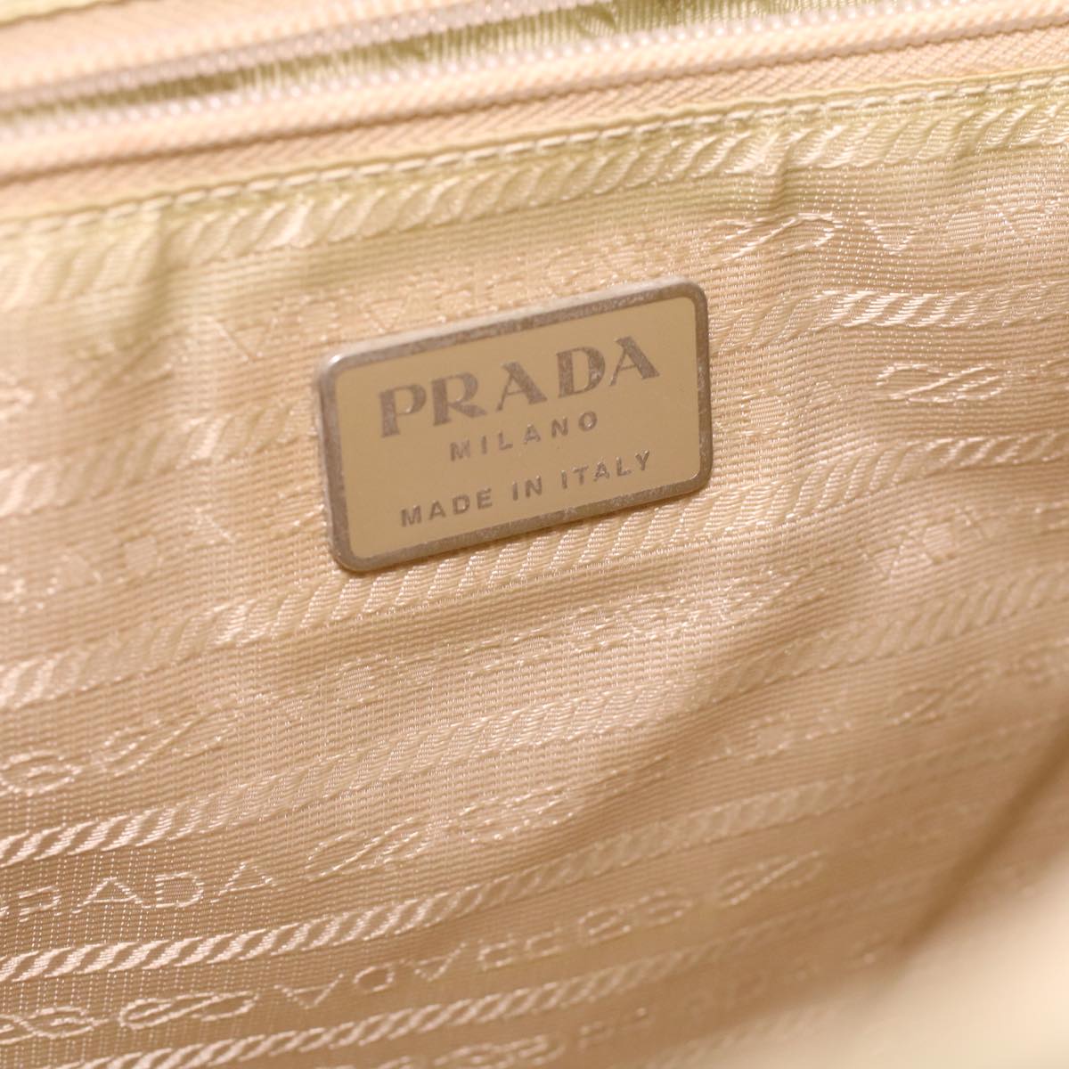 PRADA Hand Bag Nylon Beige  36234