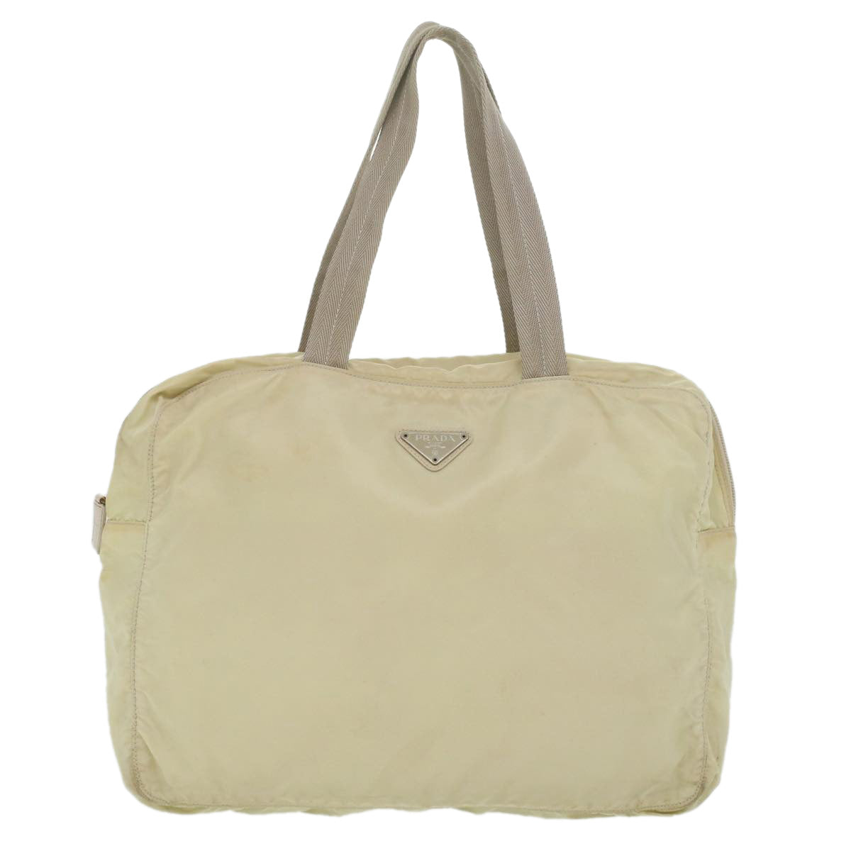 PRADA Hand Bag Nylon Beige  36234