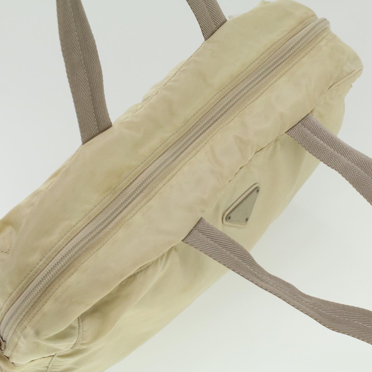 PRADA Hand Bag Nylon Beige  36234