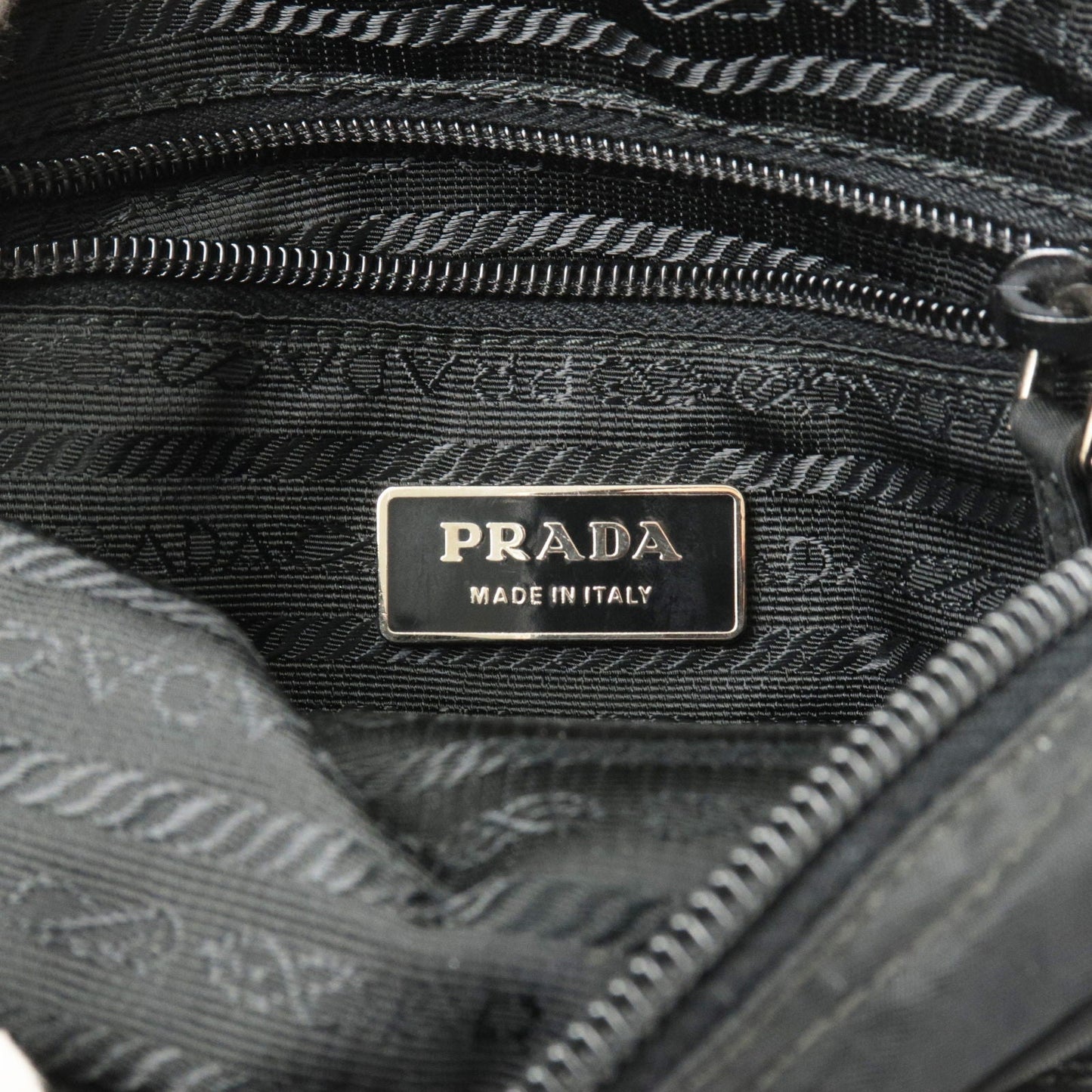 Prada Leather Hand Bag Pouch Purse Crossbody Bag Black 1N1439