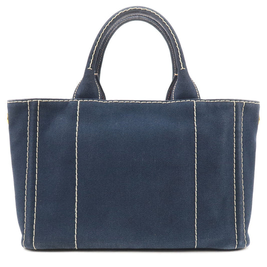 Prada Canapa Mini Canvas 2Way Tote Bag BALTICO Navy 1BG439