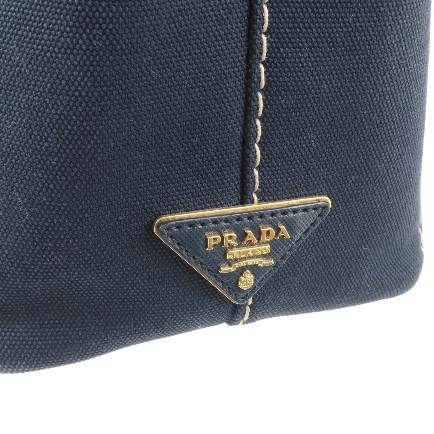 Prada Canapa Mini Canvas 2Way Tote Bag BALTICO Navy 1BG439