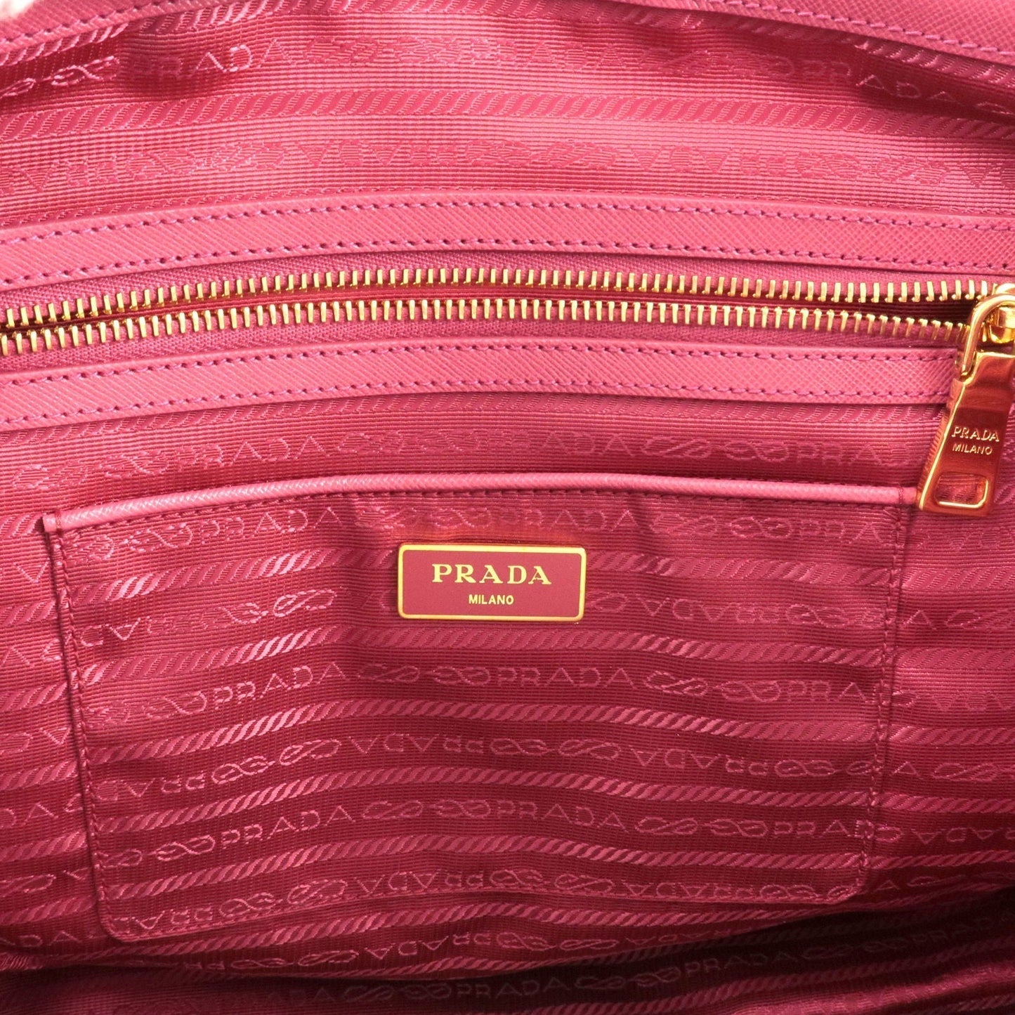 Prada Logo Nylon Leather 2Way Bag Tote Bag Pink BR4253