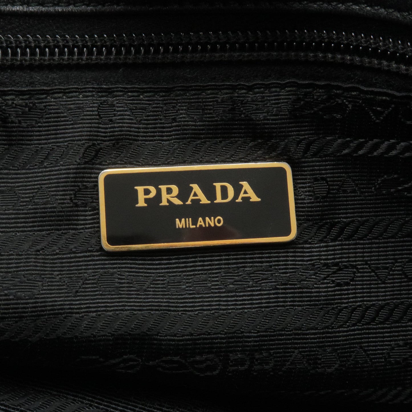 Prada Logo Nylon Leather 2Way Bag Hand Bag Black NERO BN1970