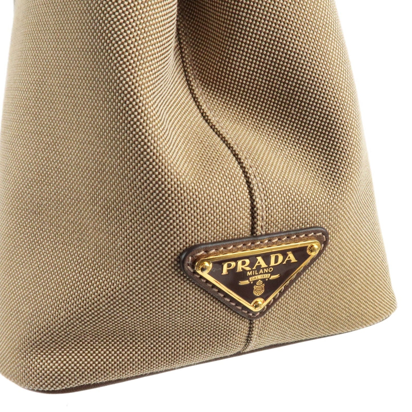 Prada Logo Jacquard Leather 2Way Bag Hand Bag Beige 1BA579